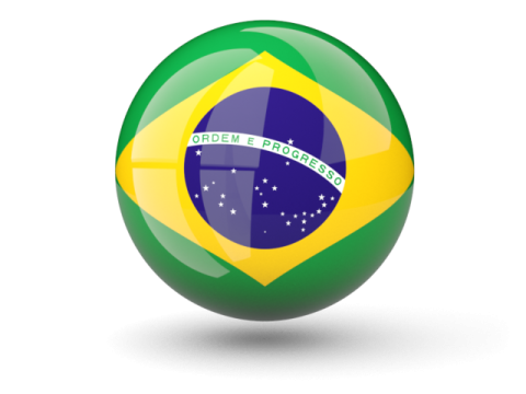 a soccer ball with the flag of brazil