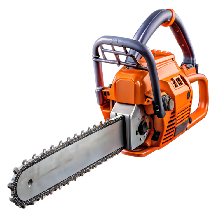 a chainsaw on a white background