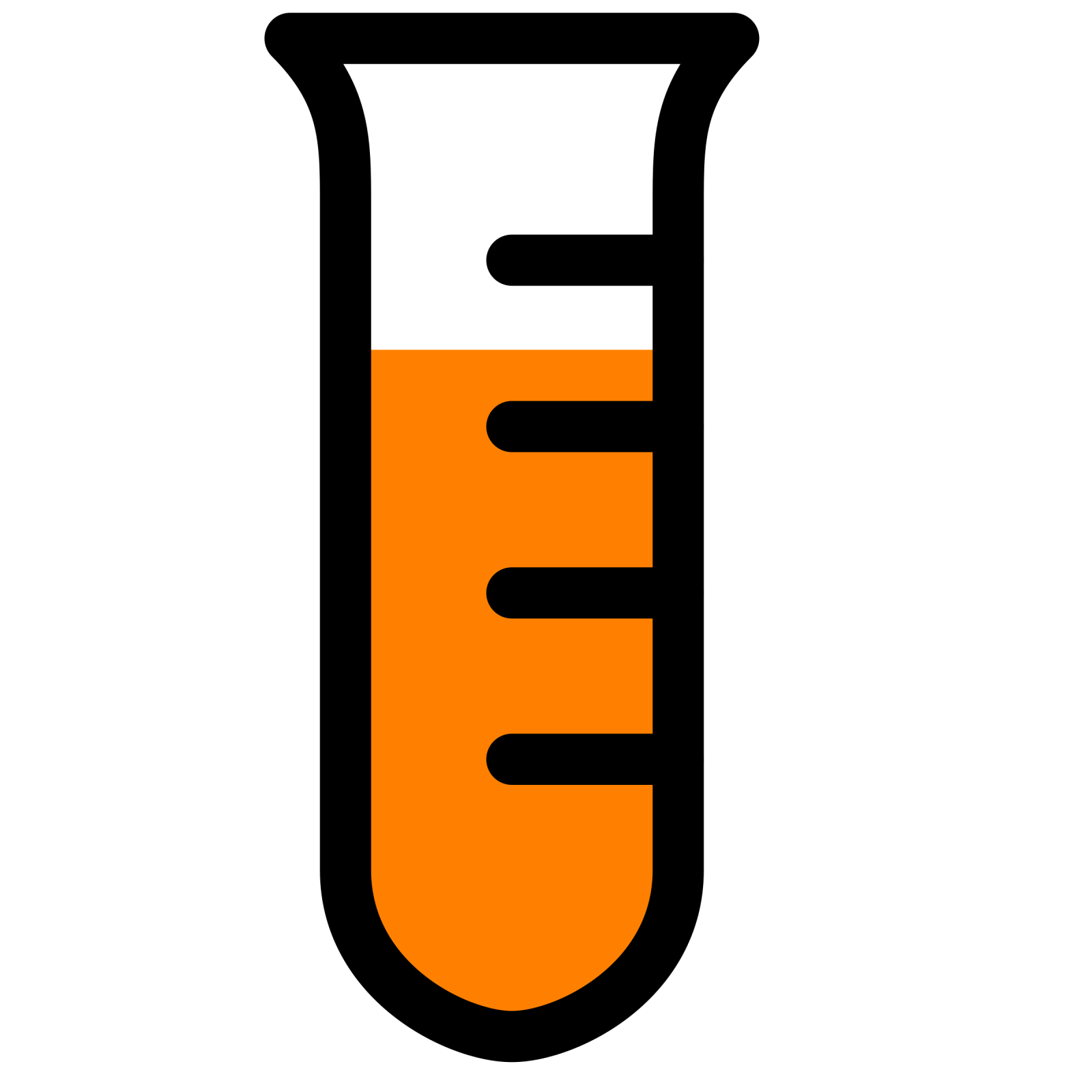 a test tube filled with orange liquid