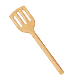 a wooden spat on a white background