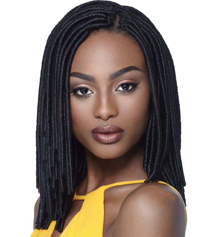 a woman with long black hair wearing a yellow top