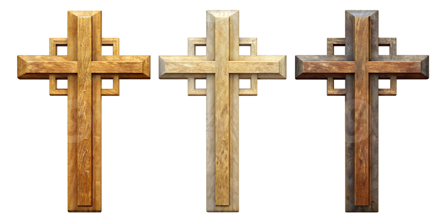 three crosses on a white background