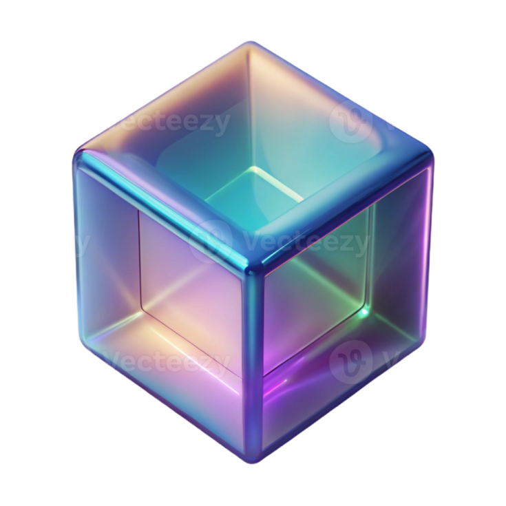 an image of a purple and blue cube