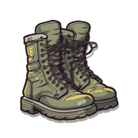 a pair of military boots
