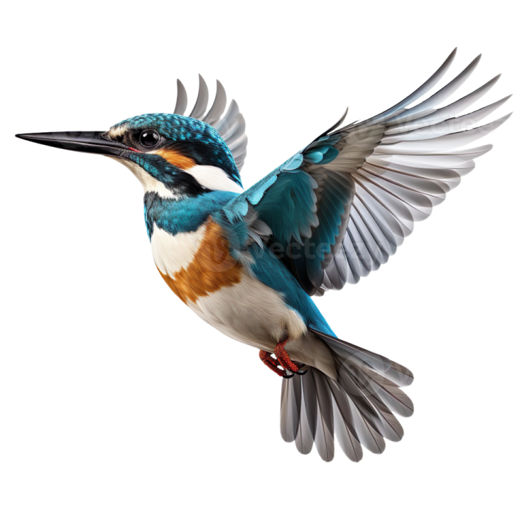 a blue and white bird with its wings spread