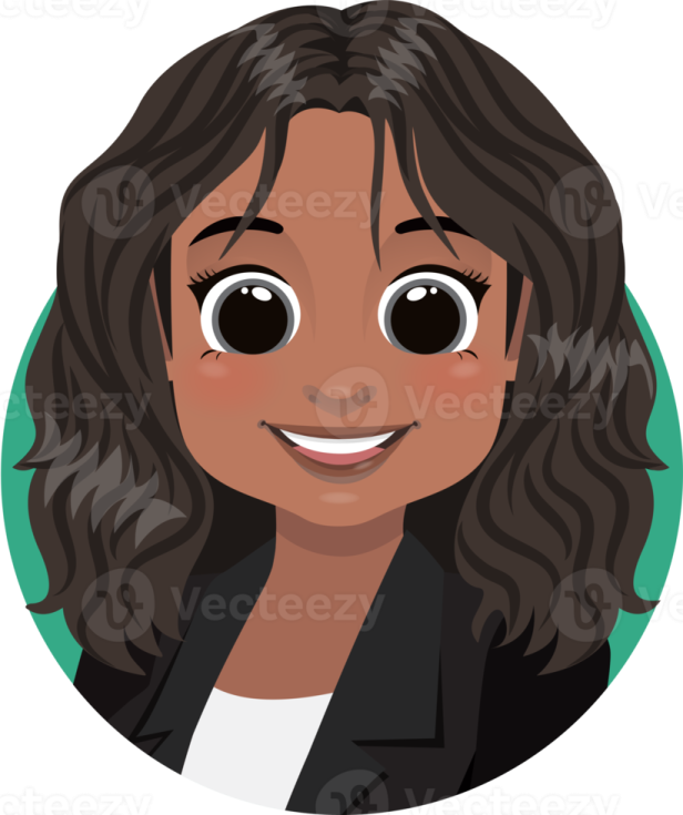 a woman's face in a green circle