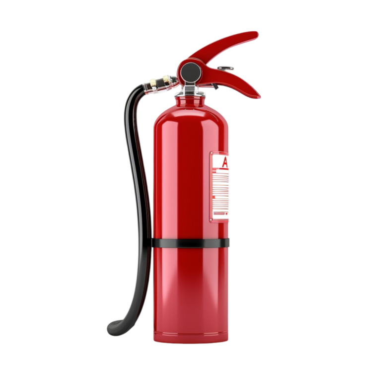a red fire exor on a white background