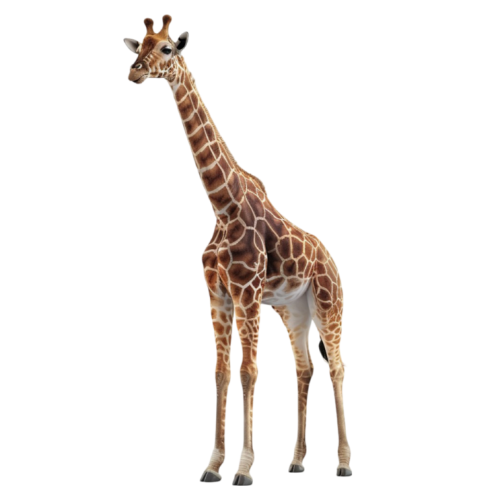 a git standing up against a white background