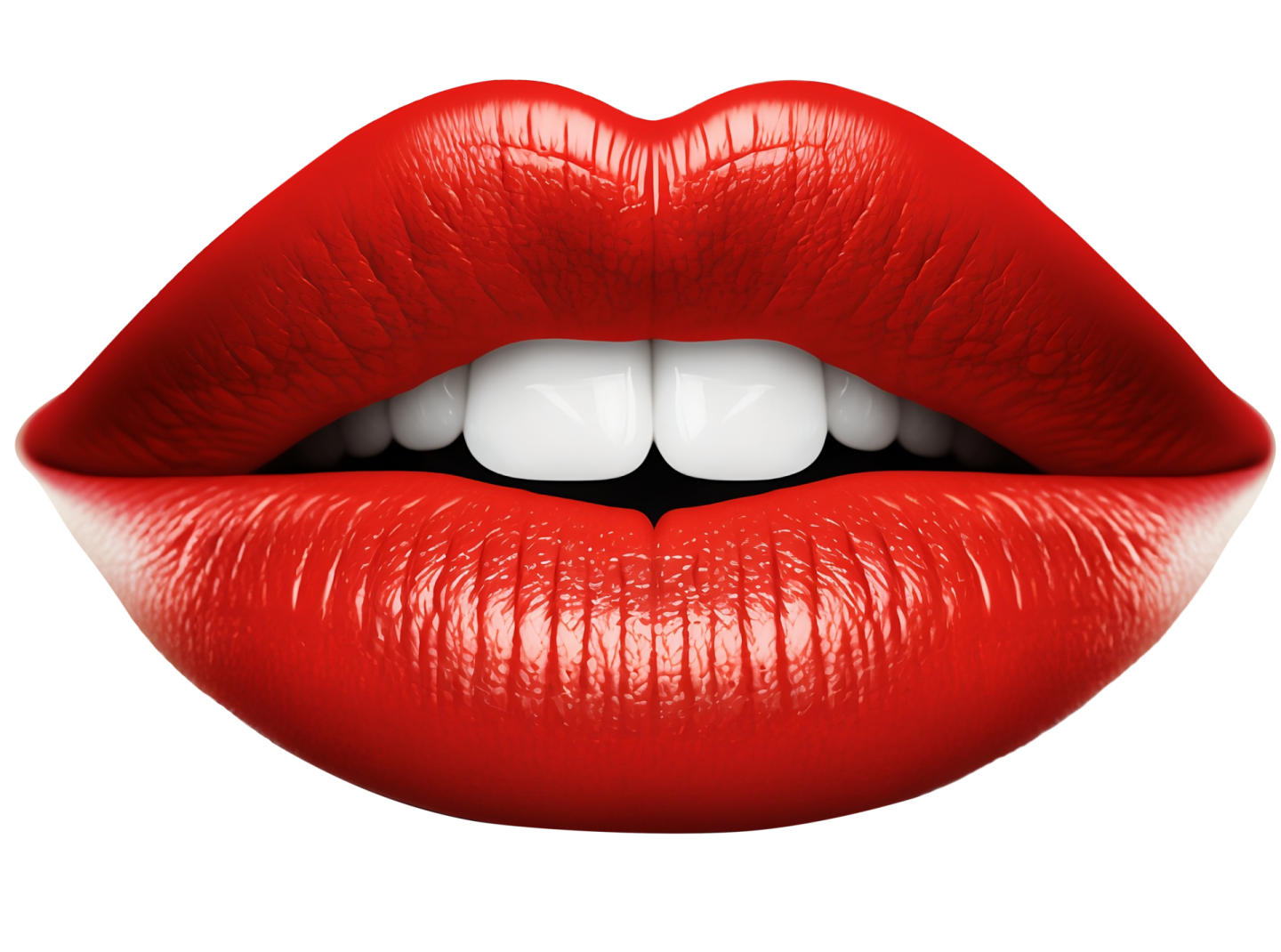 a woman's mouth with red lipstick