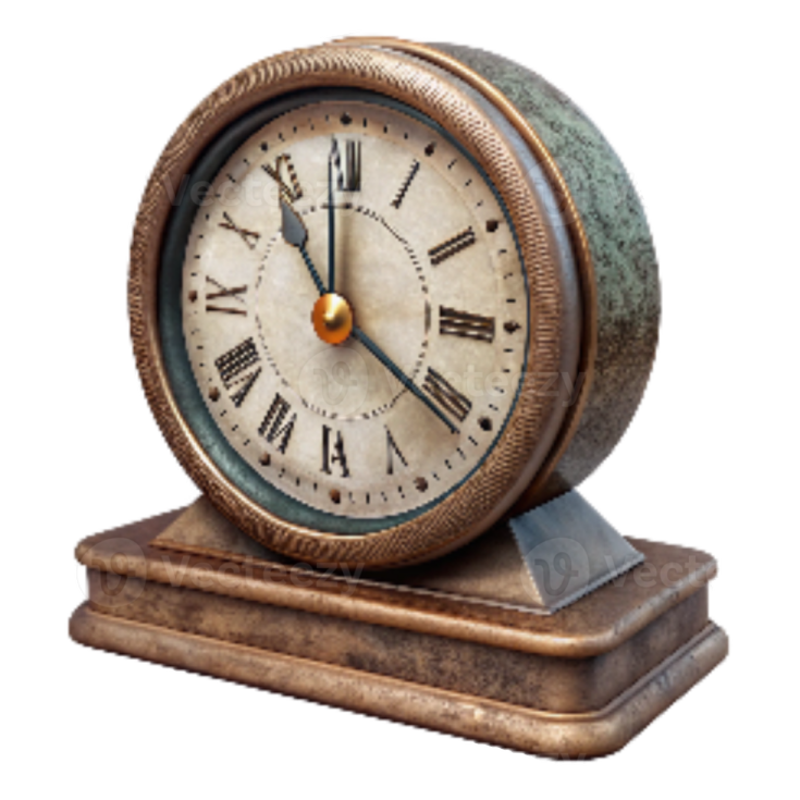 an old clock on a white background