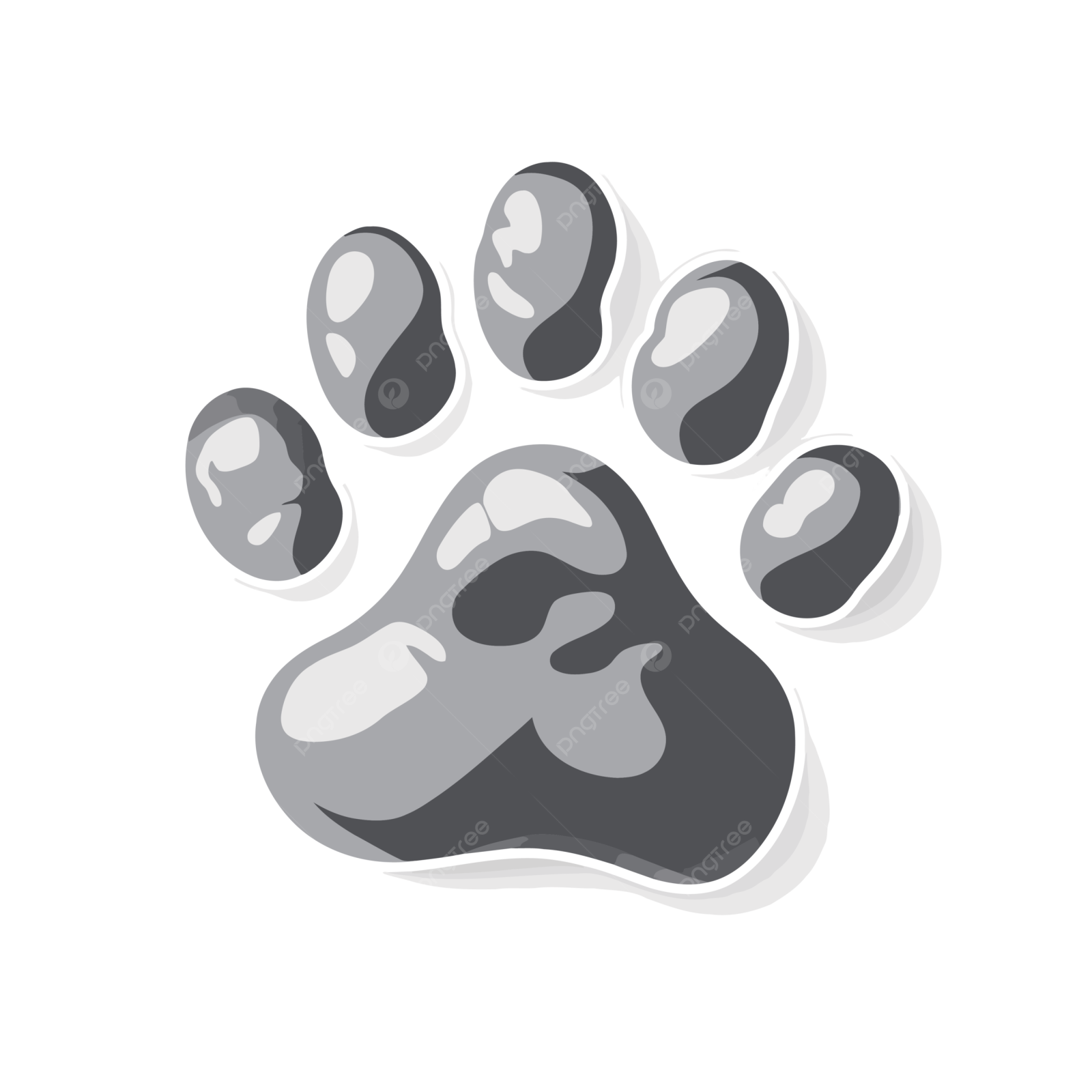 a black and white paw print