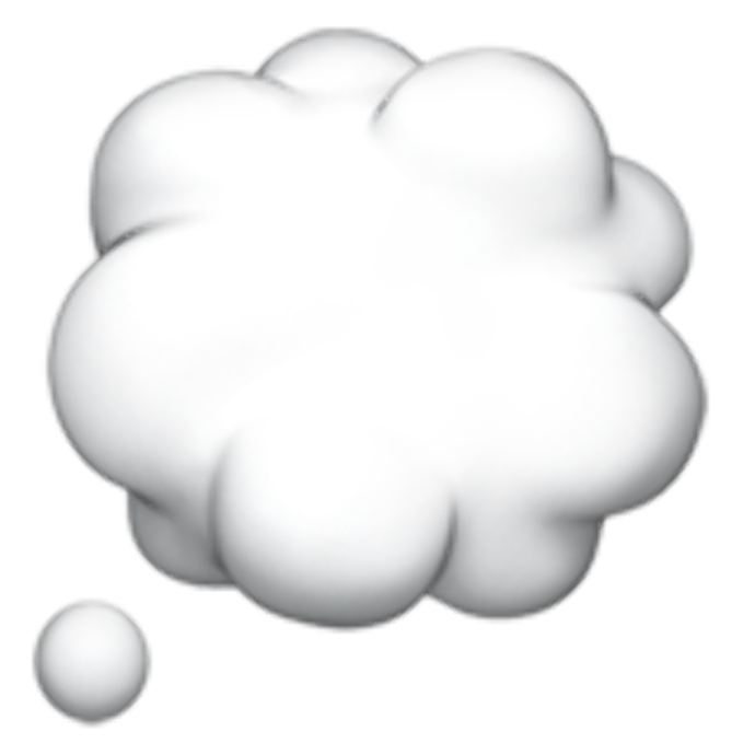 a white cloud with three balls on it