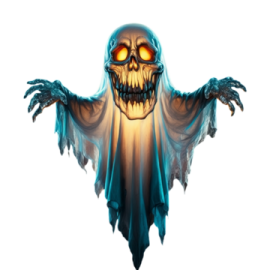 an image of a ghost with glowing eyes