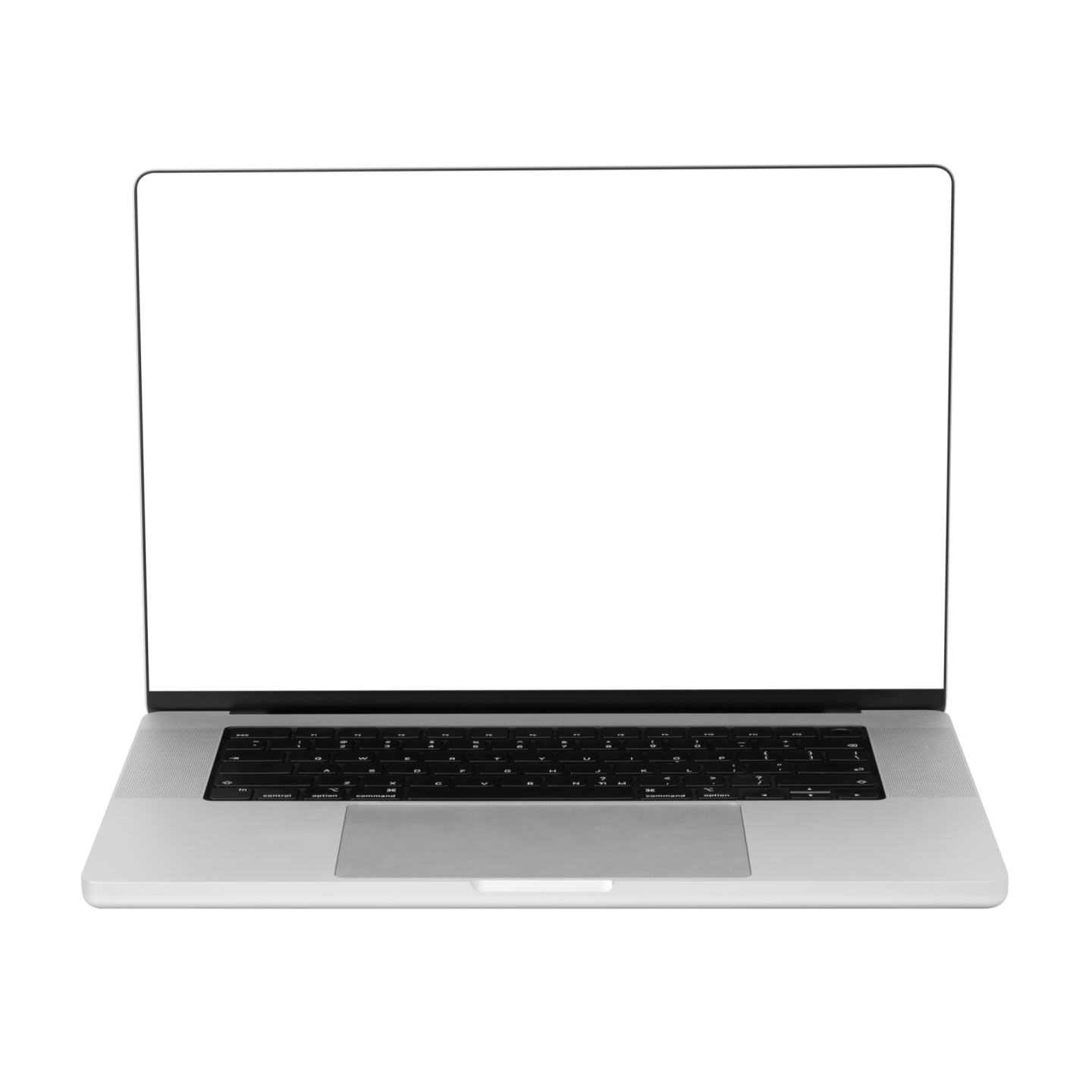 an open laptop computer with a white screen