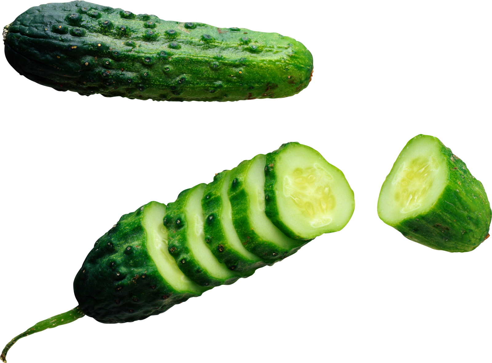 a couple of cus cut in half on a white background