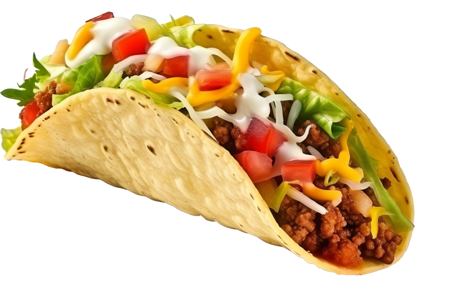 a tacoa filled with meat and vegetables