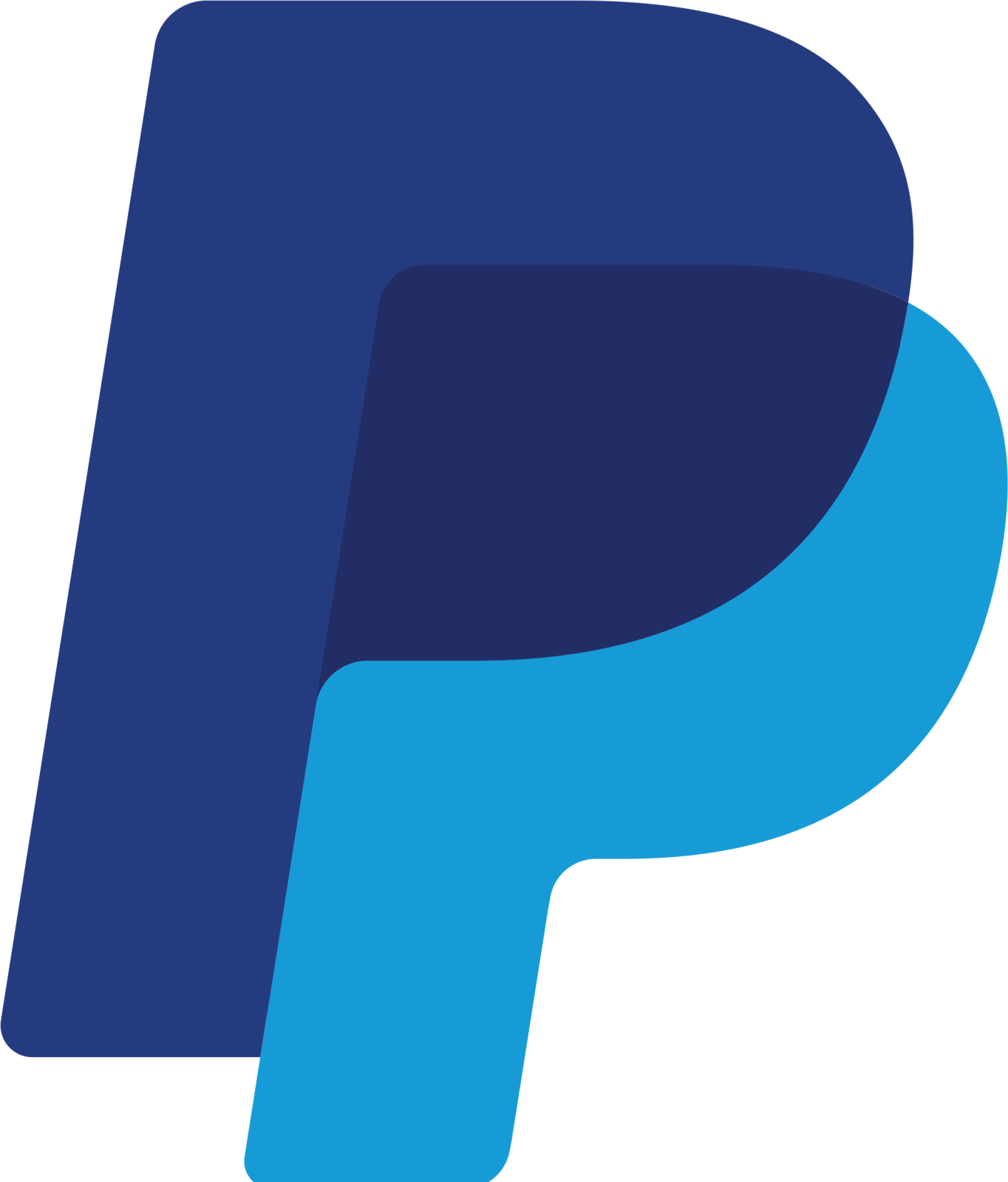 a blue p logo on a white background