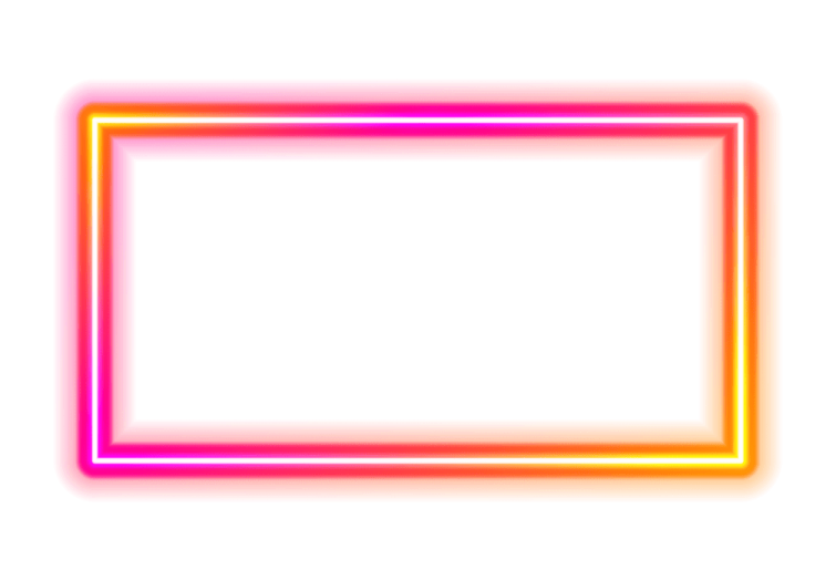 a neon frame on a white background