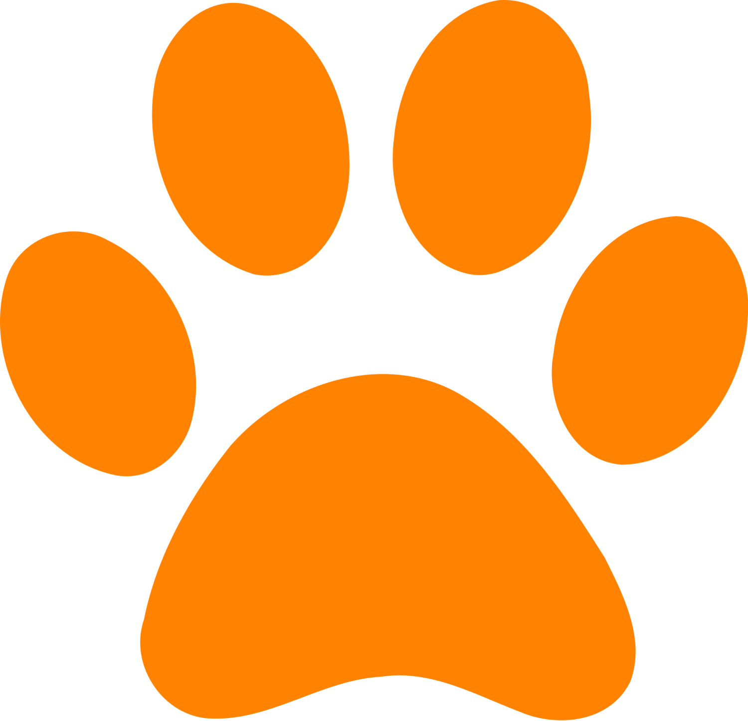 an orange paw print