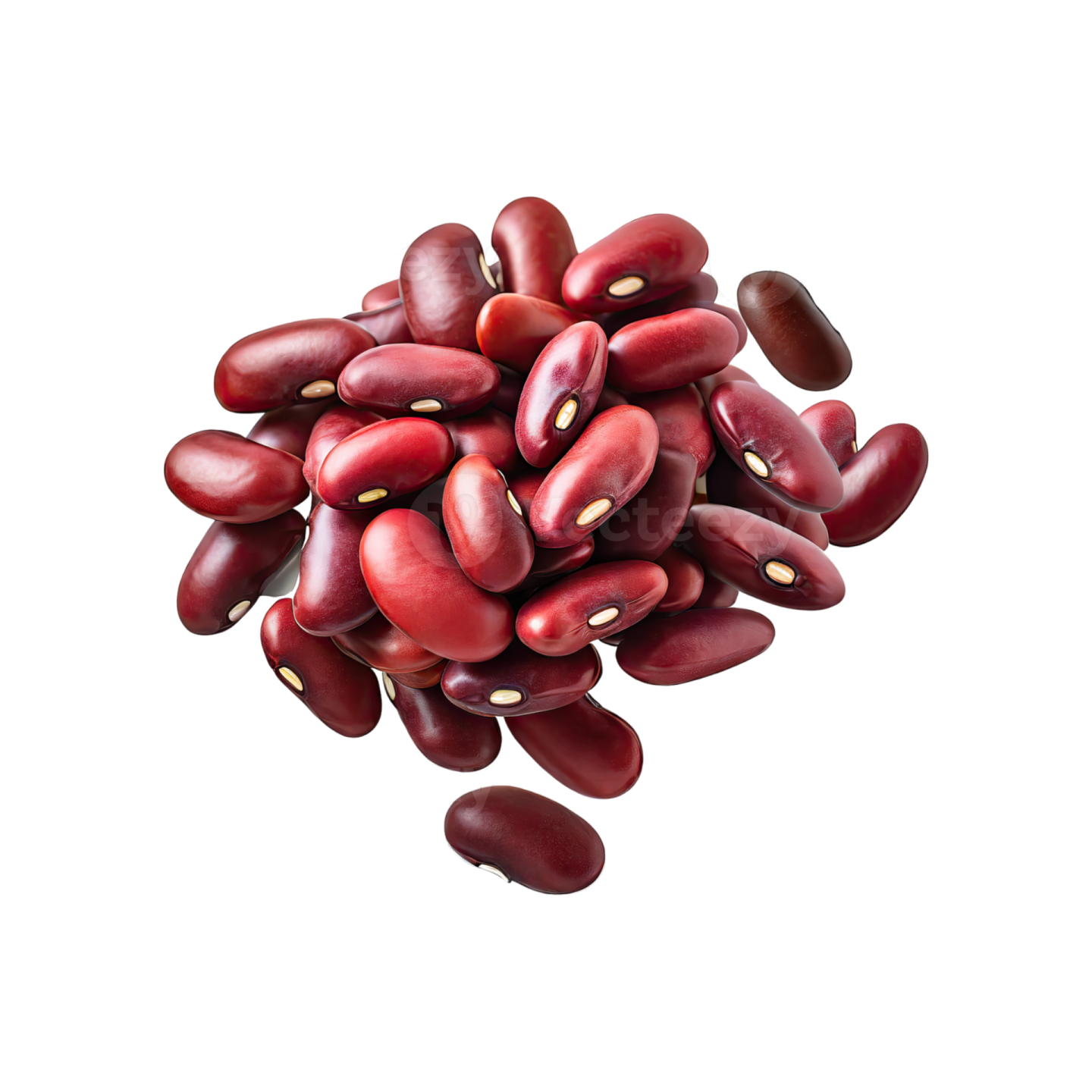 red beans on a white background