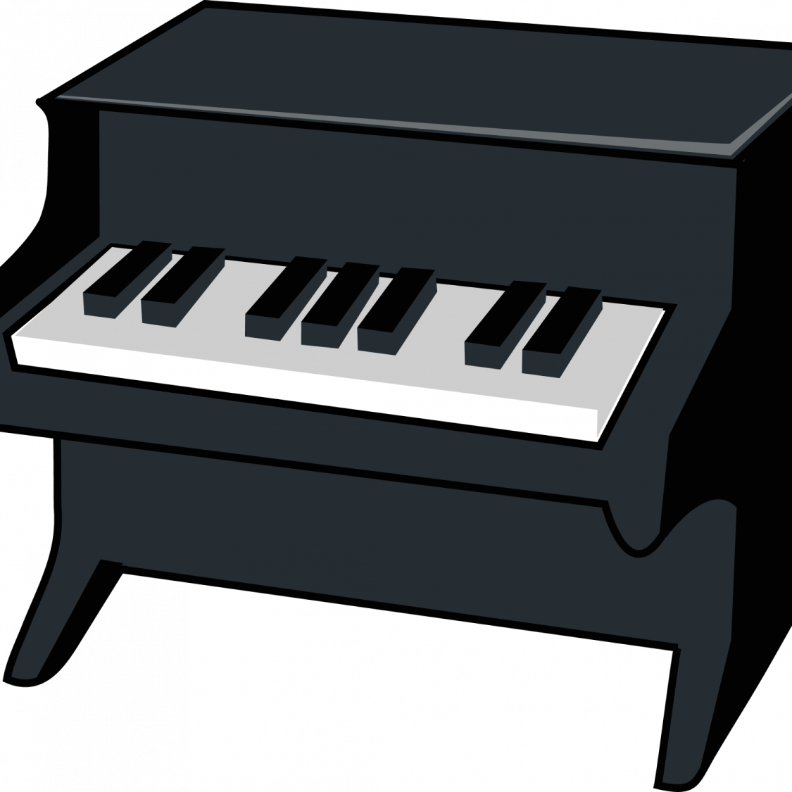 a black piano with white keys