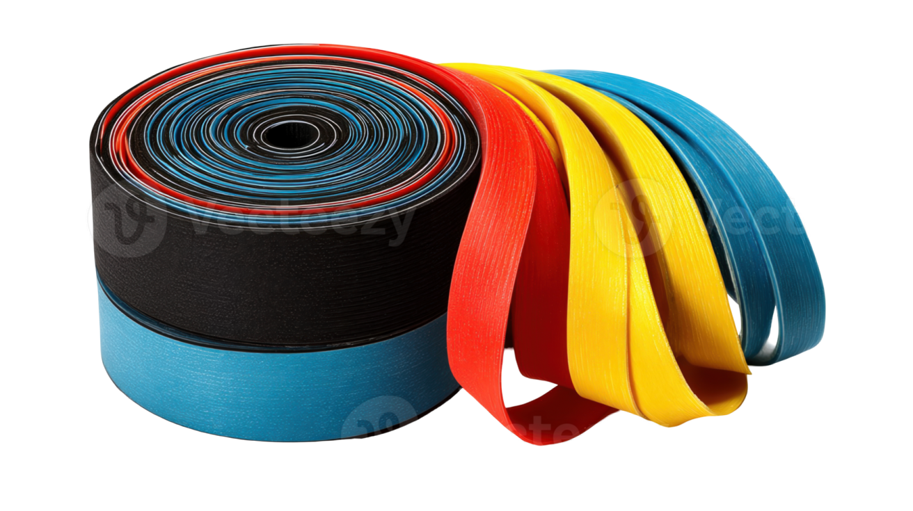a pair of resistance bands on white background