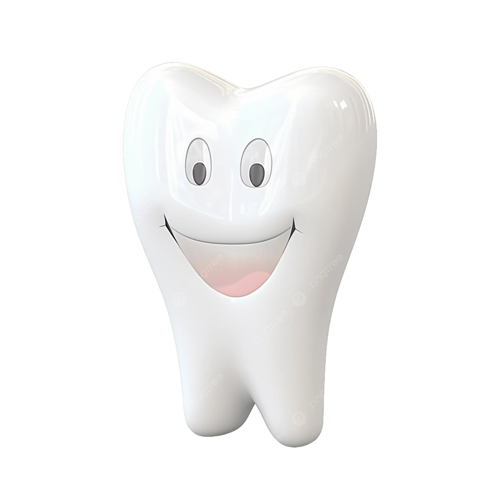 a tooth with a smile on it