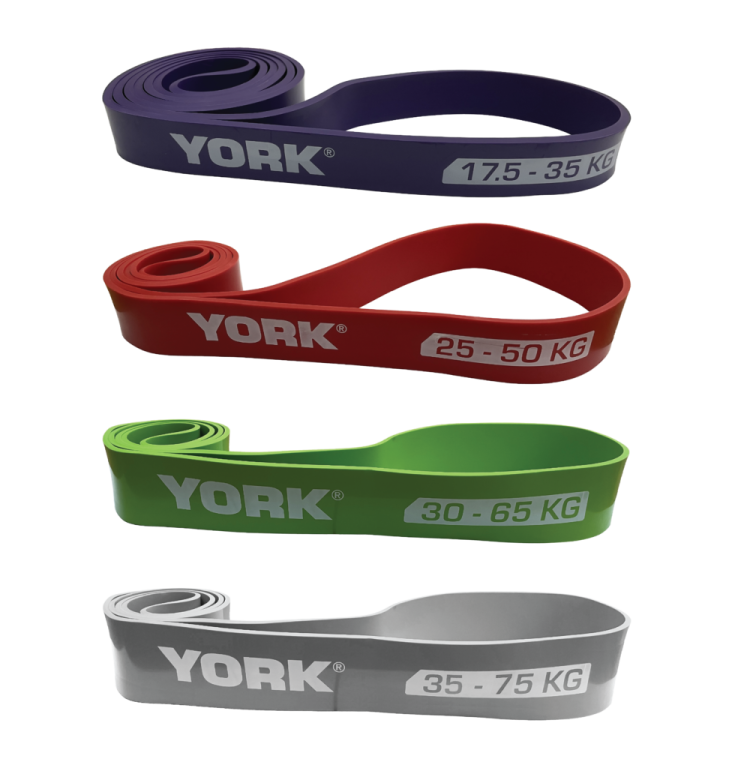 a variety of resistance bands in various colors