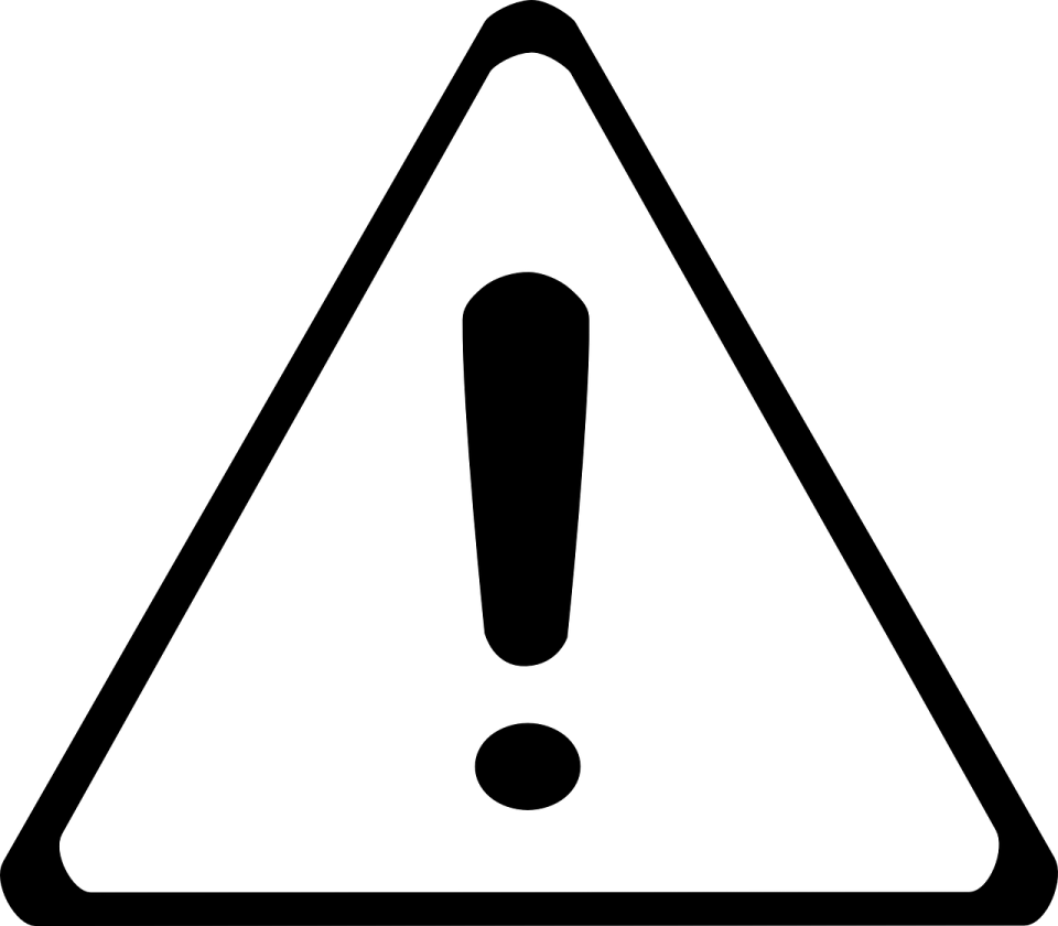 a black and white warning sign