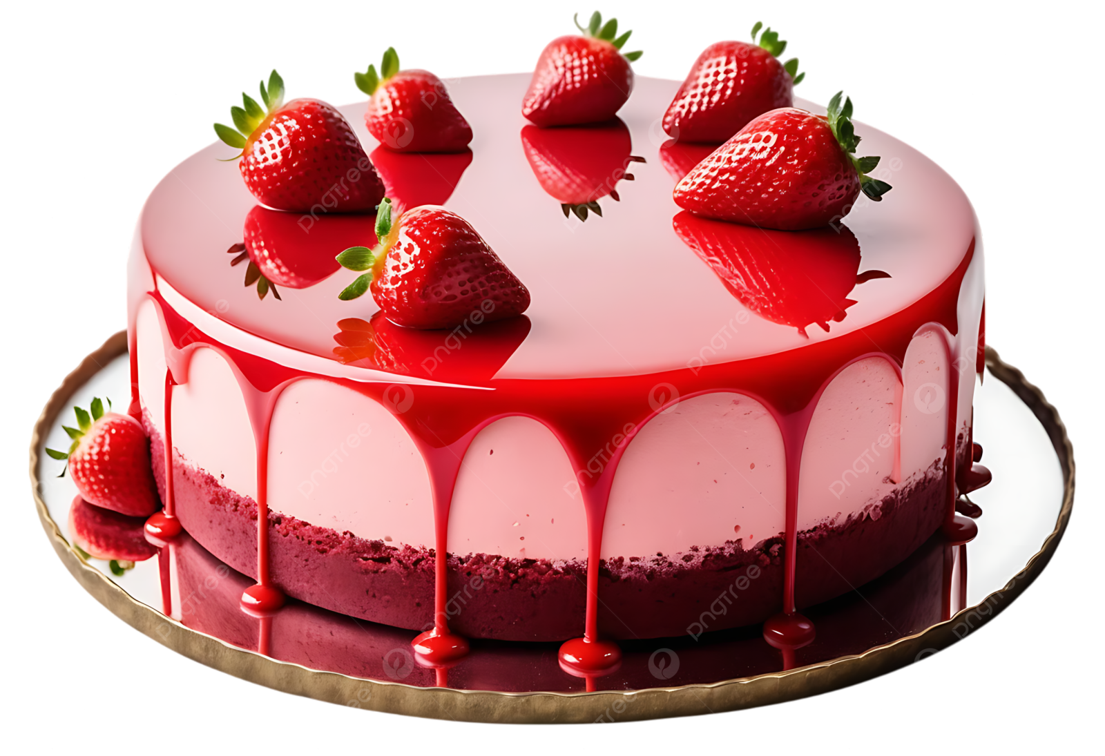 a cake with strawberries and strawberrys on top