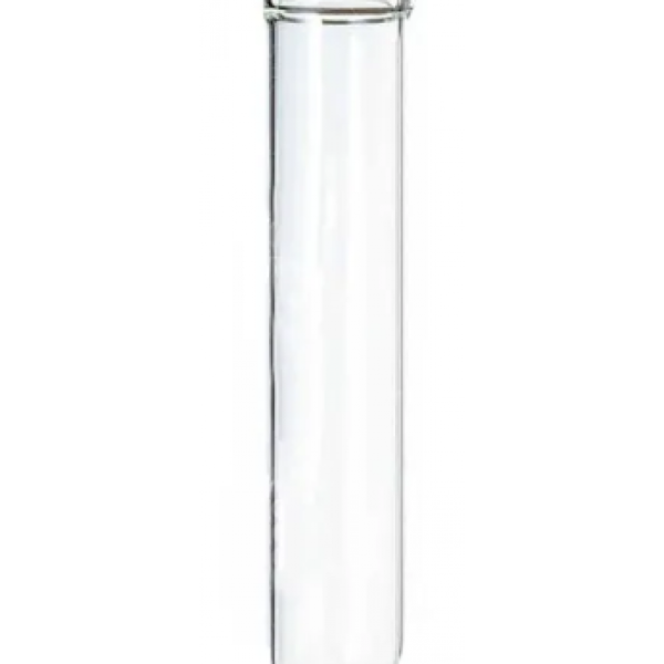 a glass tube with a white background