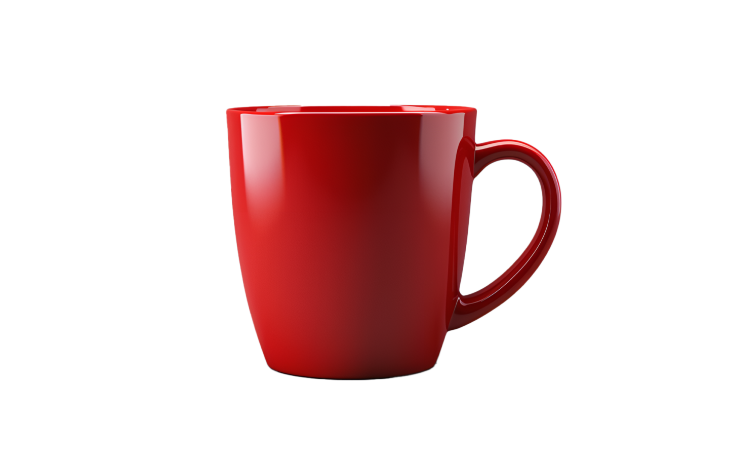 a red coffee mug on a white background