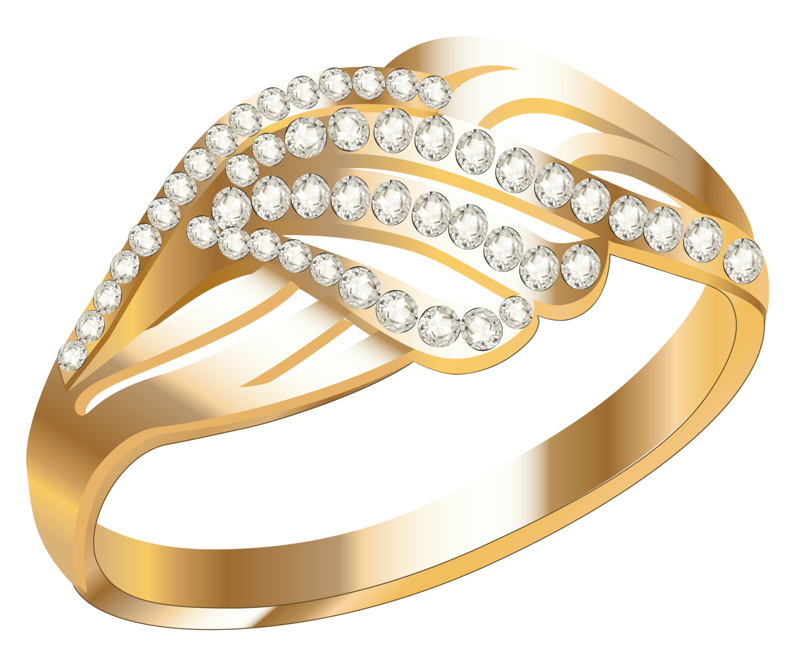a gold ring with diamonds on it
