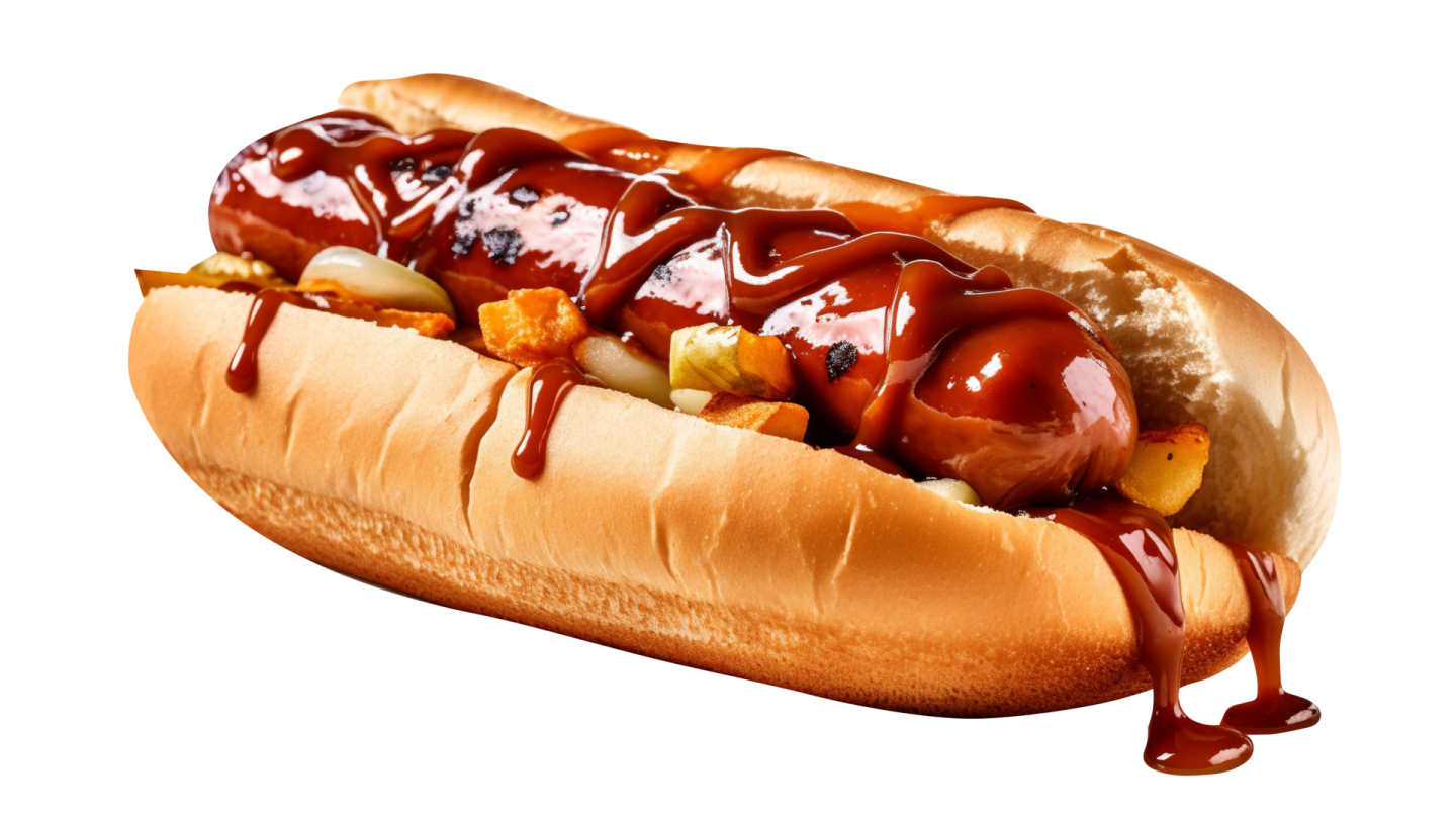 hot dog on a white background