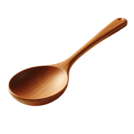 a wooden spoon on a white background