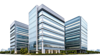 an office building with glass windows