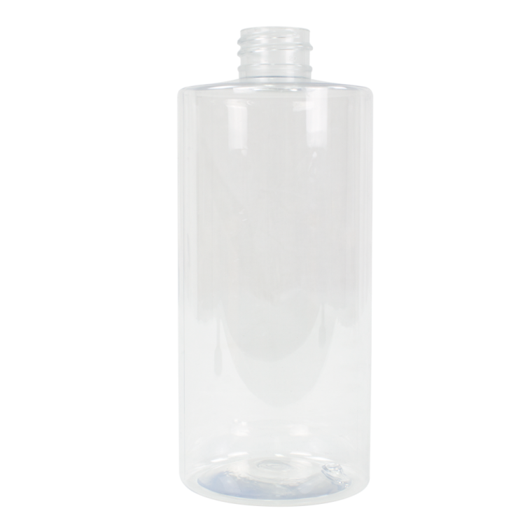 a clear plastic bottle with a white lid
