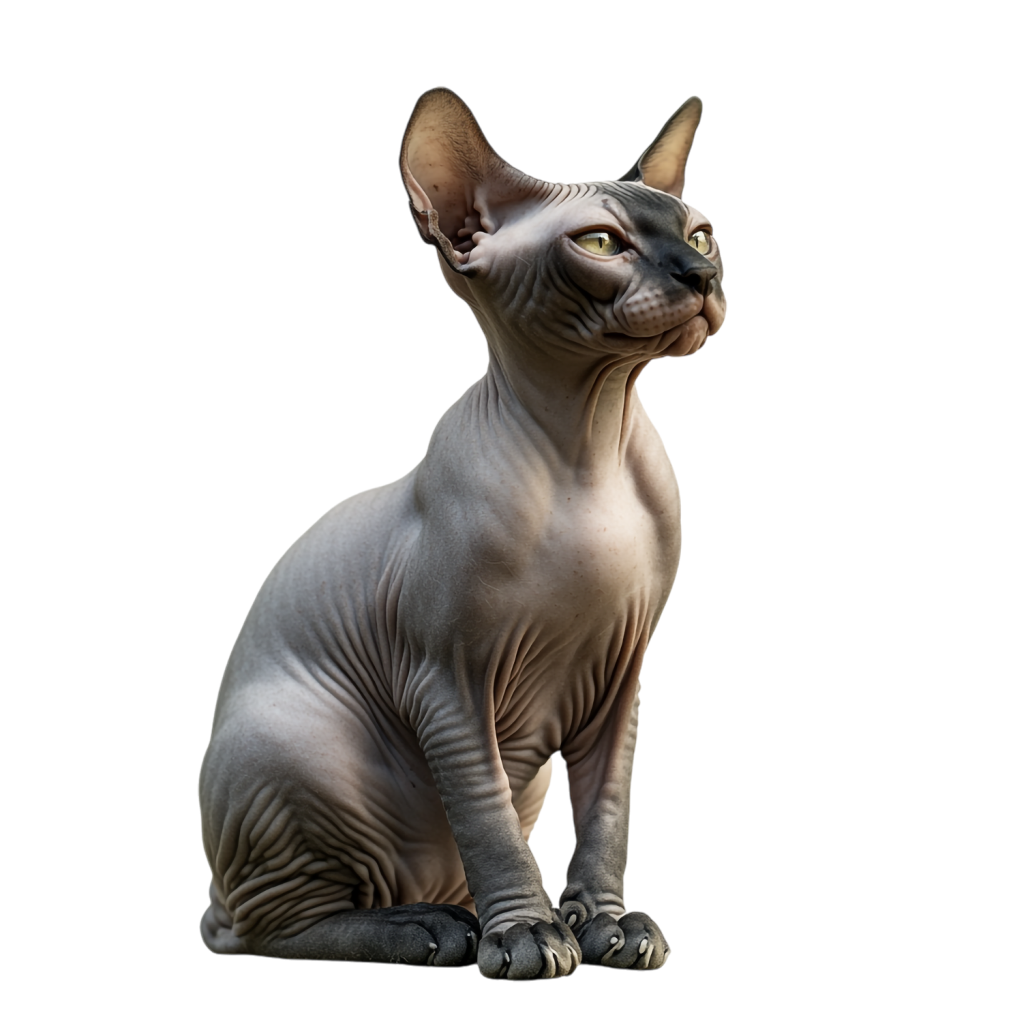 a cat sitting on top of a white surface