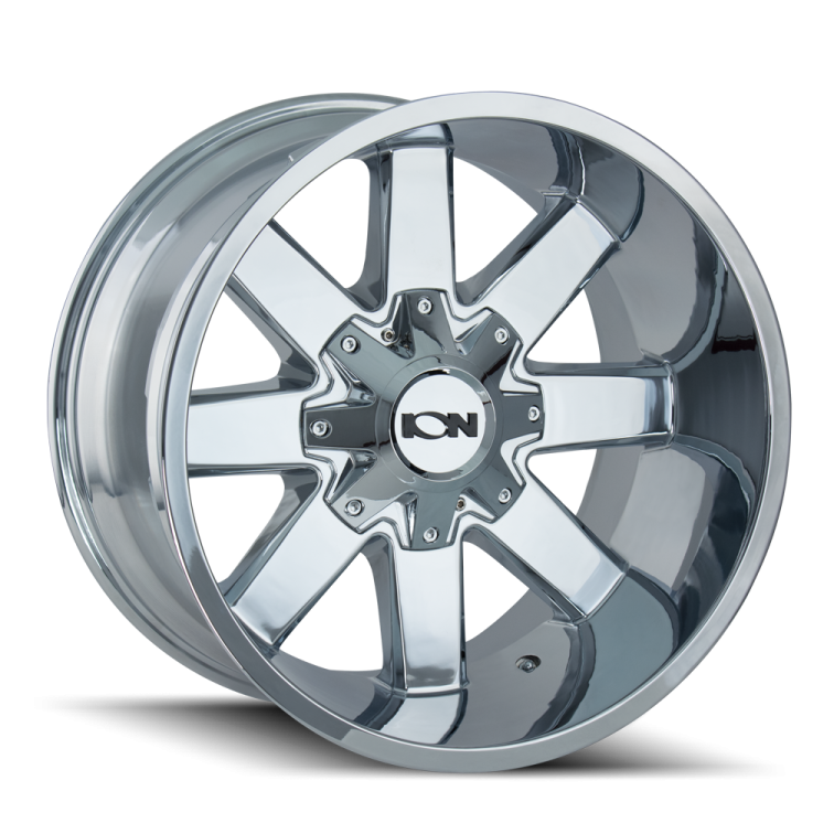 a chrome wheel on a white background