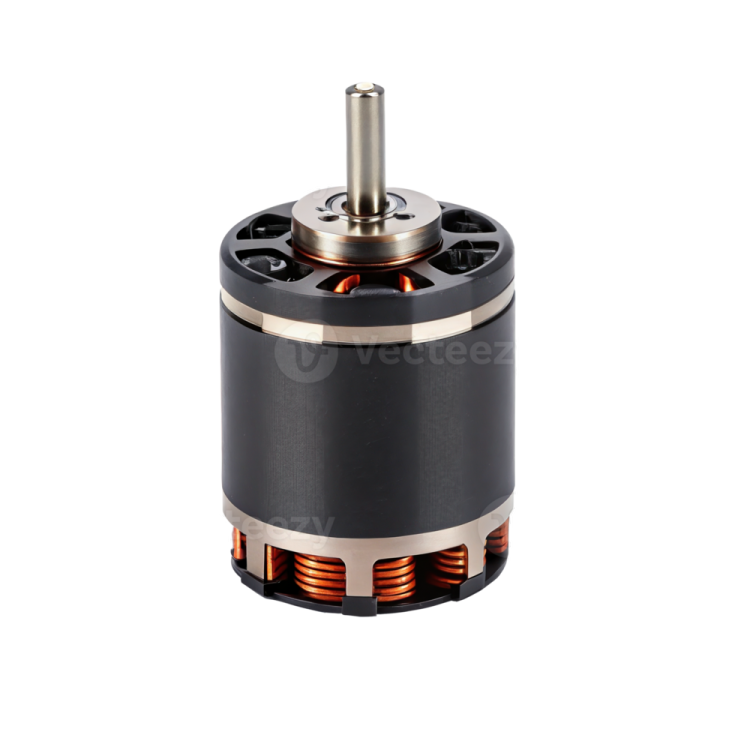 an image of a brush motor on white background