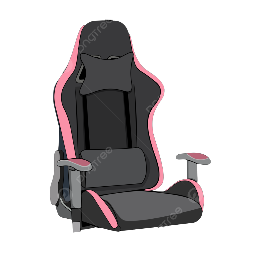 a black and pink gaming chair
