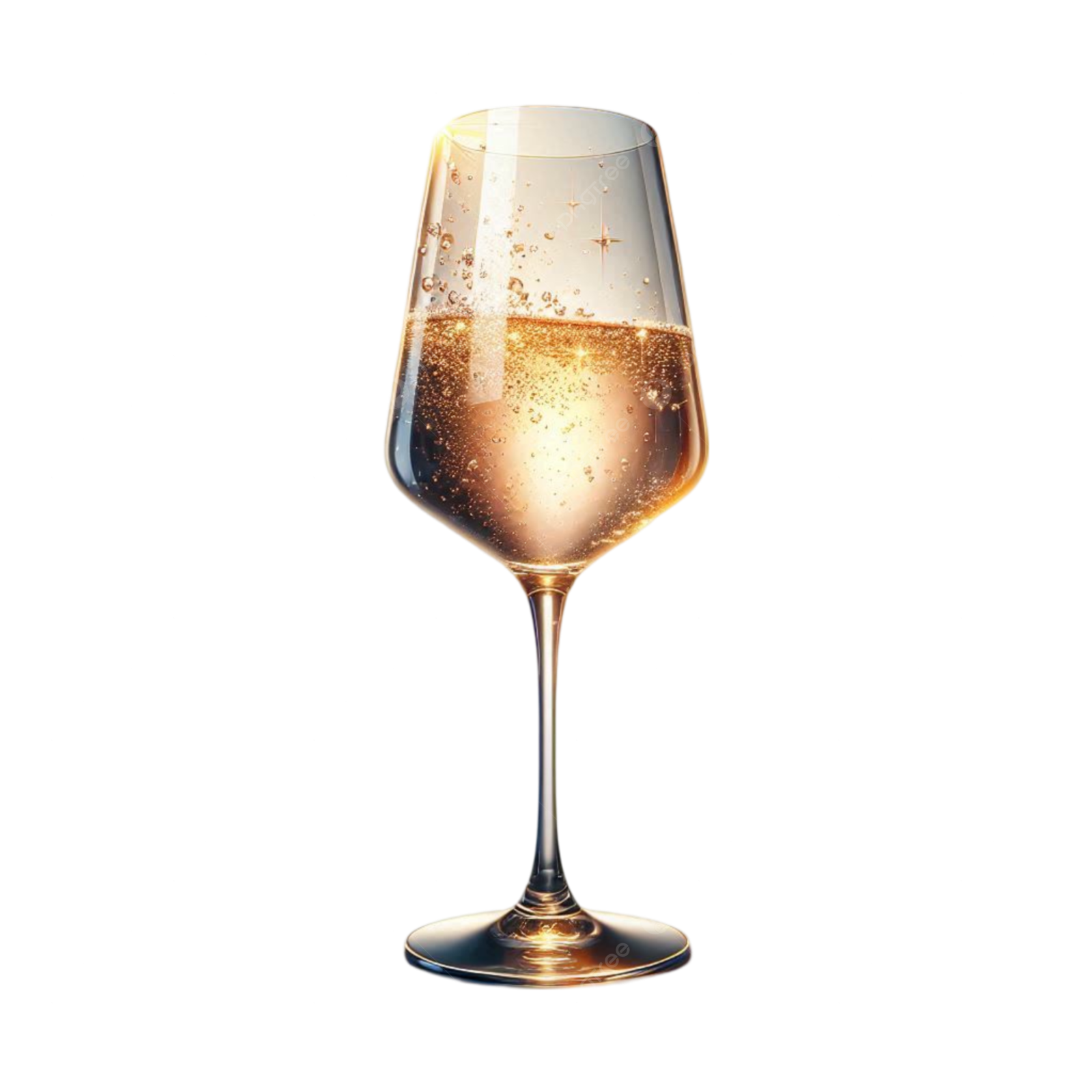 a wine glass filled with champagne