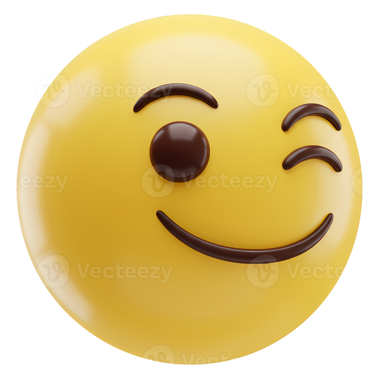 a yellow smiley face with chocolate on it