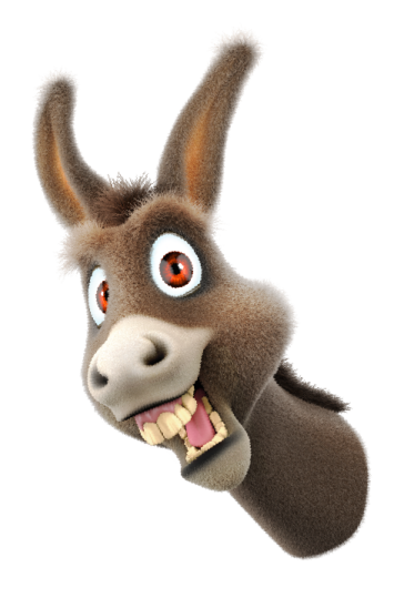 a donkey with its mouth open and tongue out