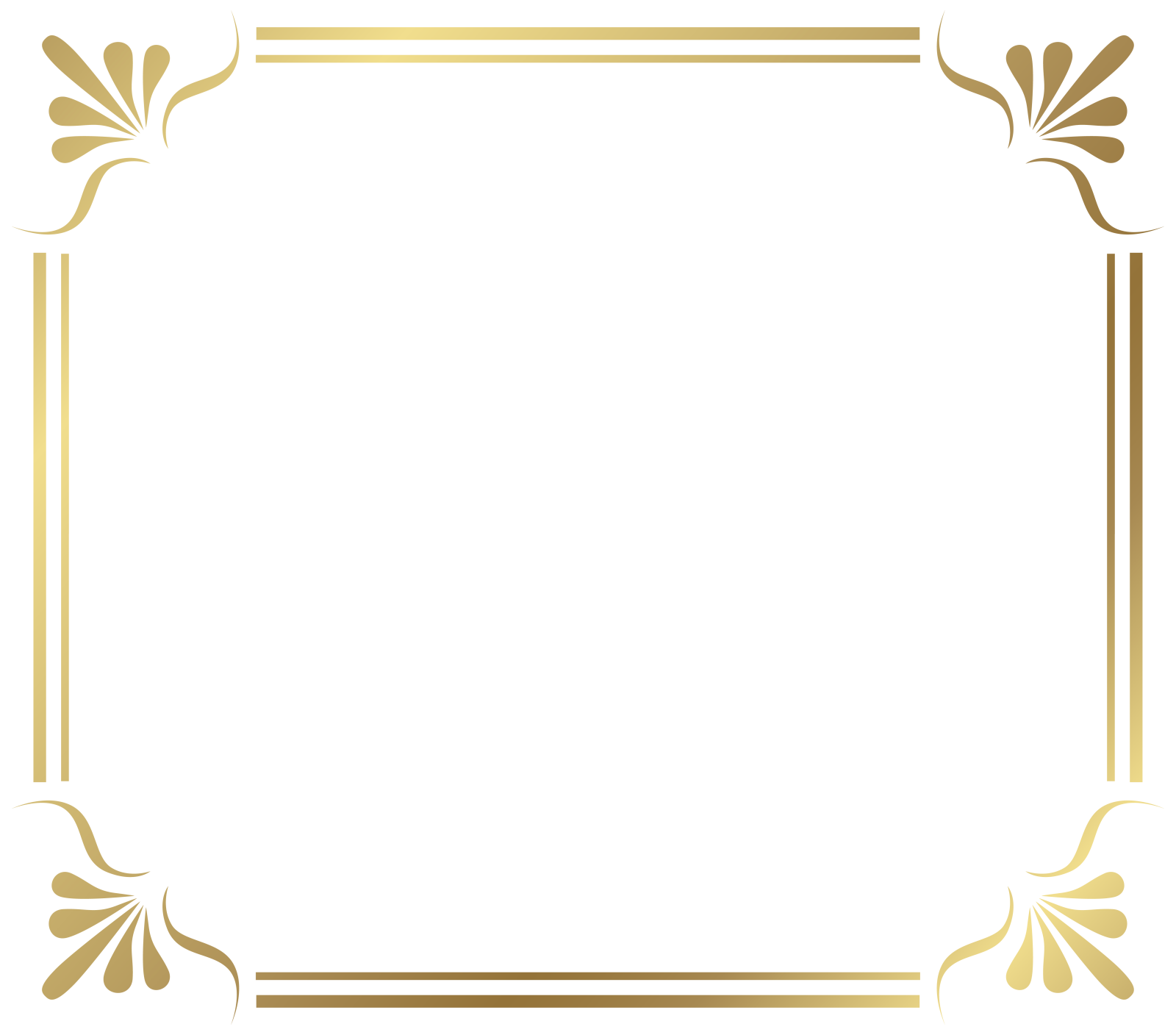 a gold frame on a white background