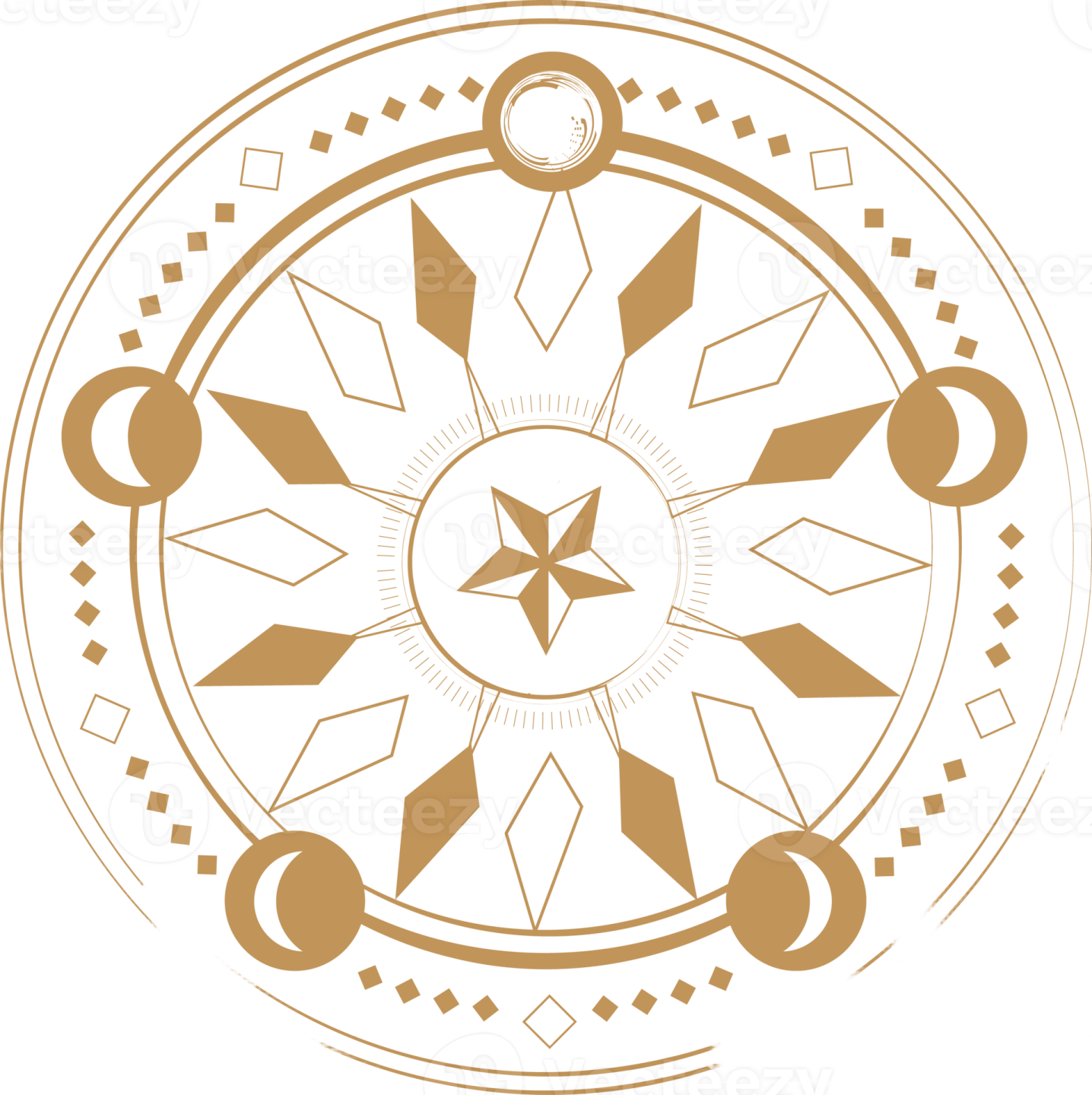 a circular design in brown and white
