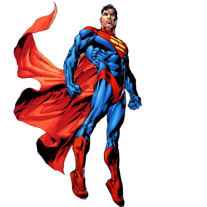 a man in a superman costume is flying