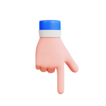 a hand with a blue cap on it