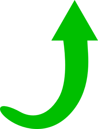a green arrow pointing up