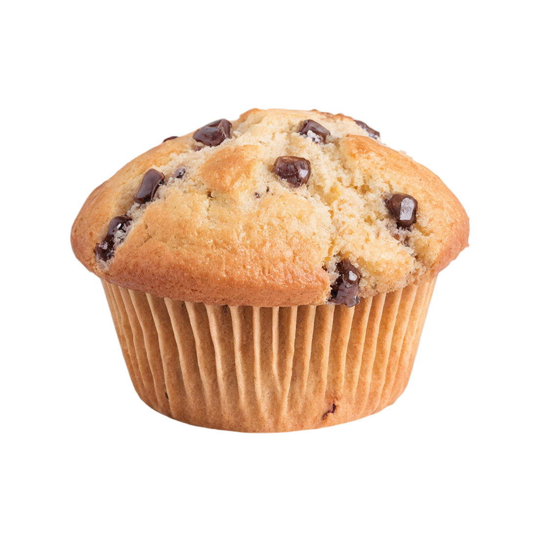 a muffin with chocolate chips on top
